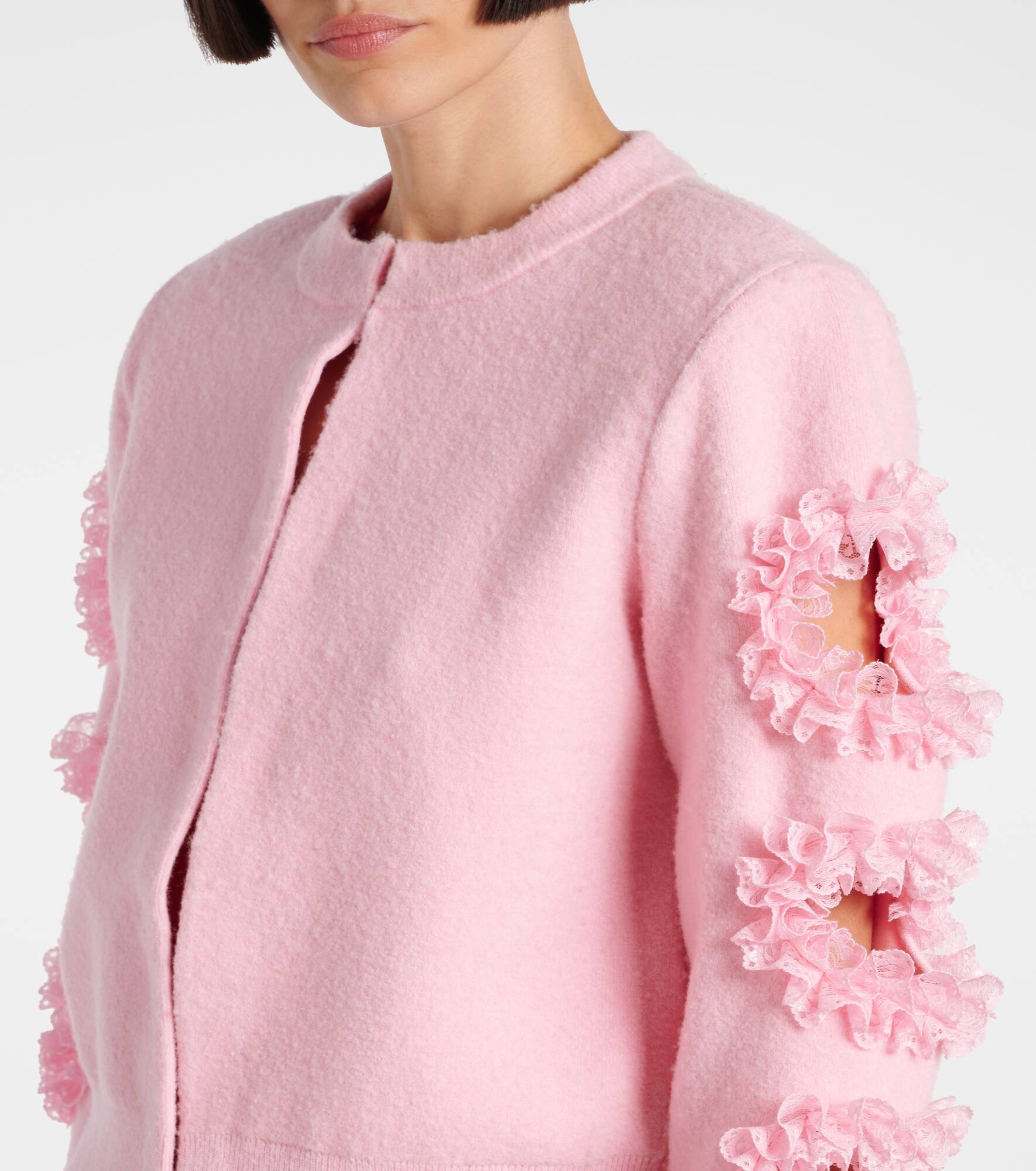 x Christopher Kane lace-trimmed cardigan - 4