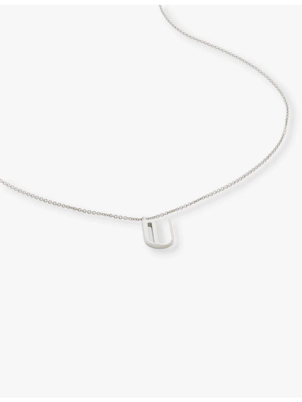 U letter-charm sterling-silver pendant necklace - 1
