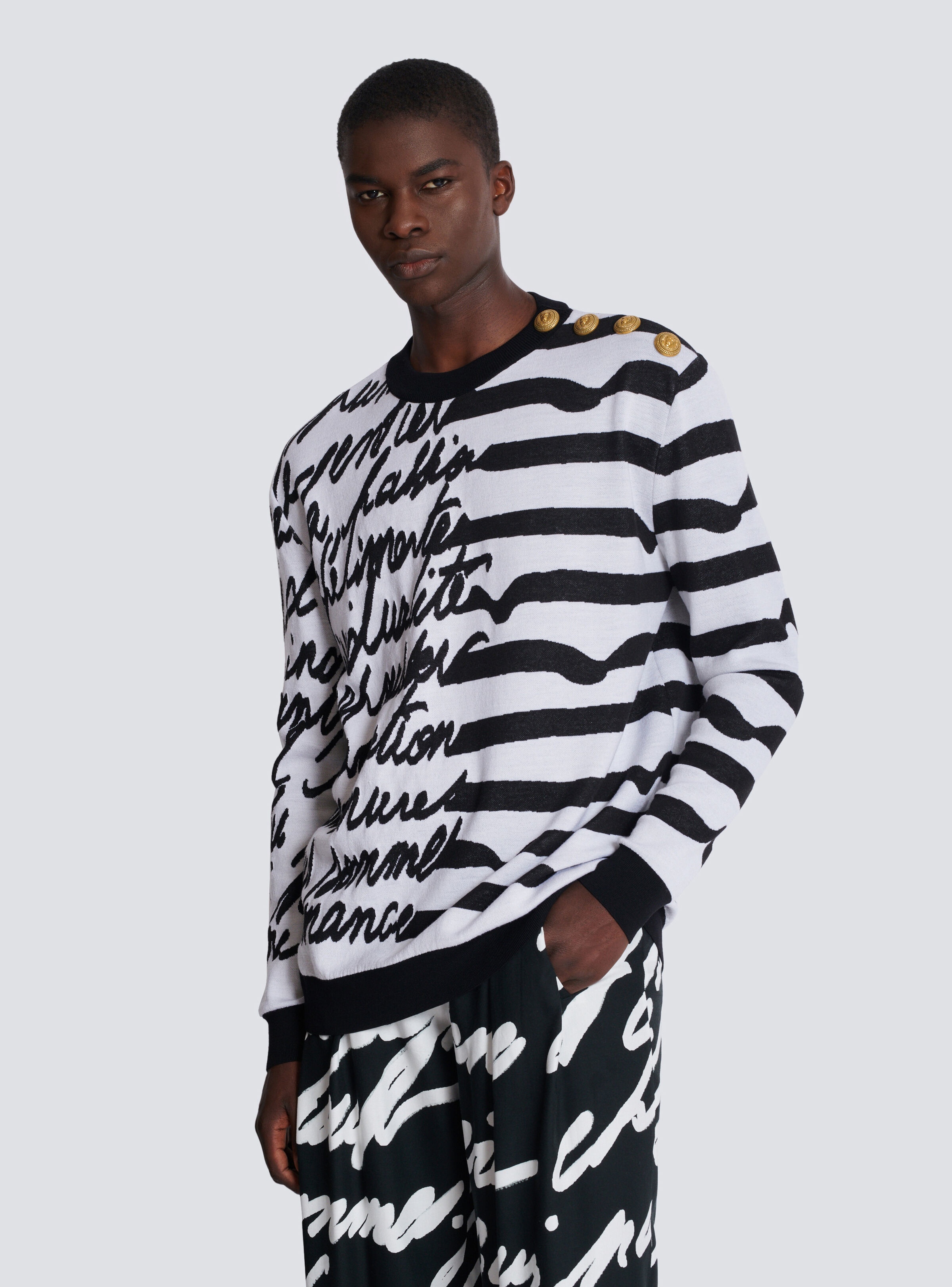 Striped "Love Letter" knit jumper - 6