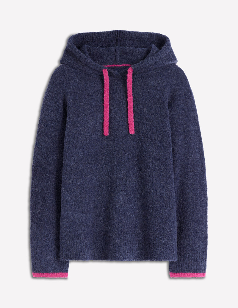Bouclé Raglan Hoody-Navy 6