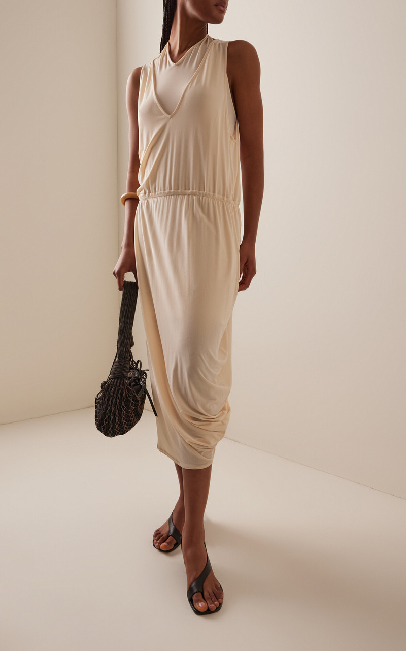 Lemaire Double-Layer Draped Dress ivory outlook