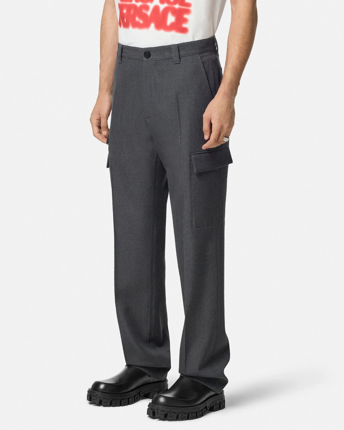 Wool Cargo Trousers - 4