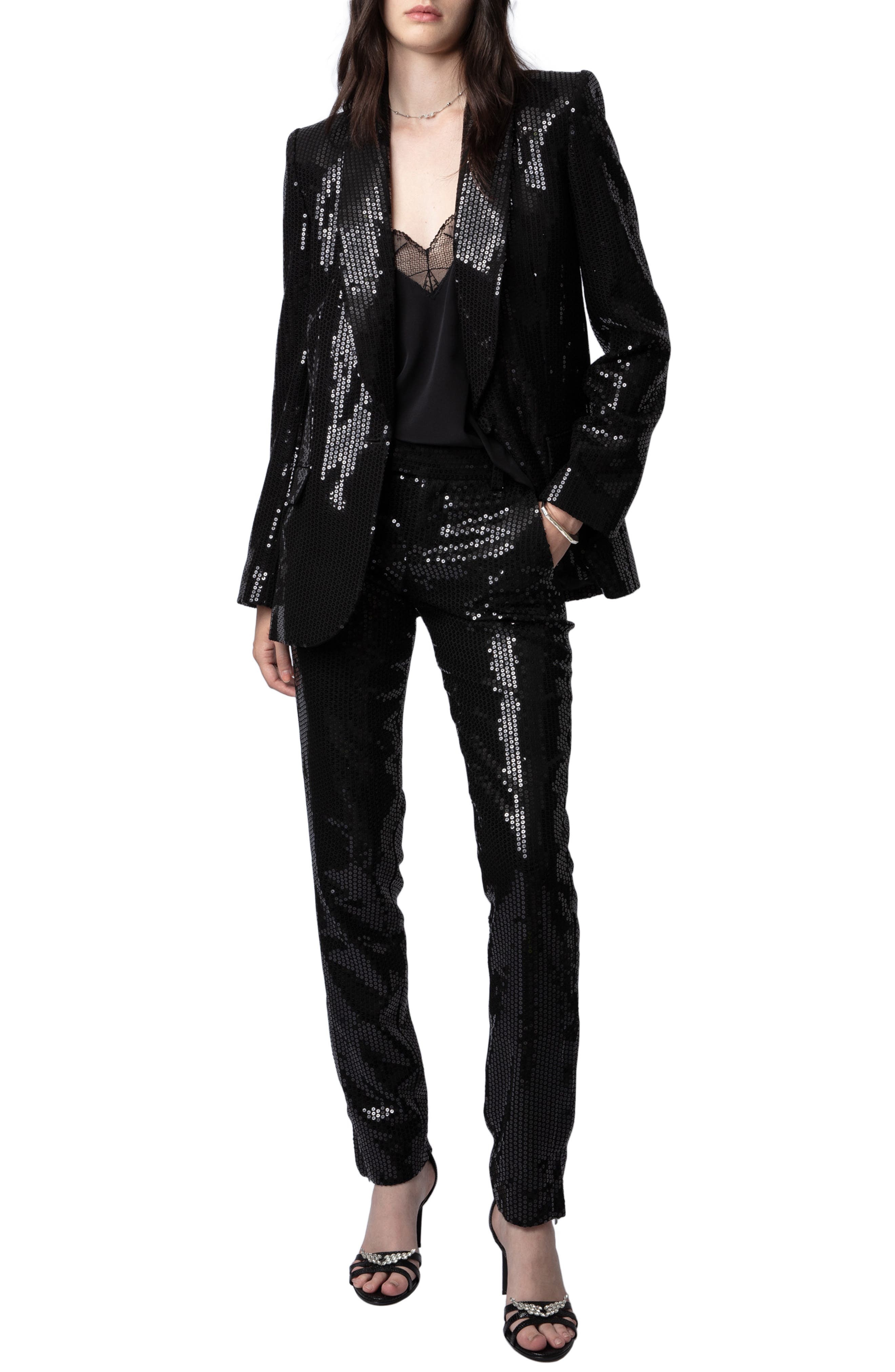 Vive Sequin Tuxedo Blazer - 7