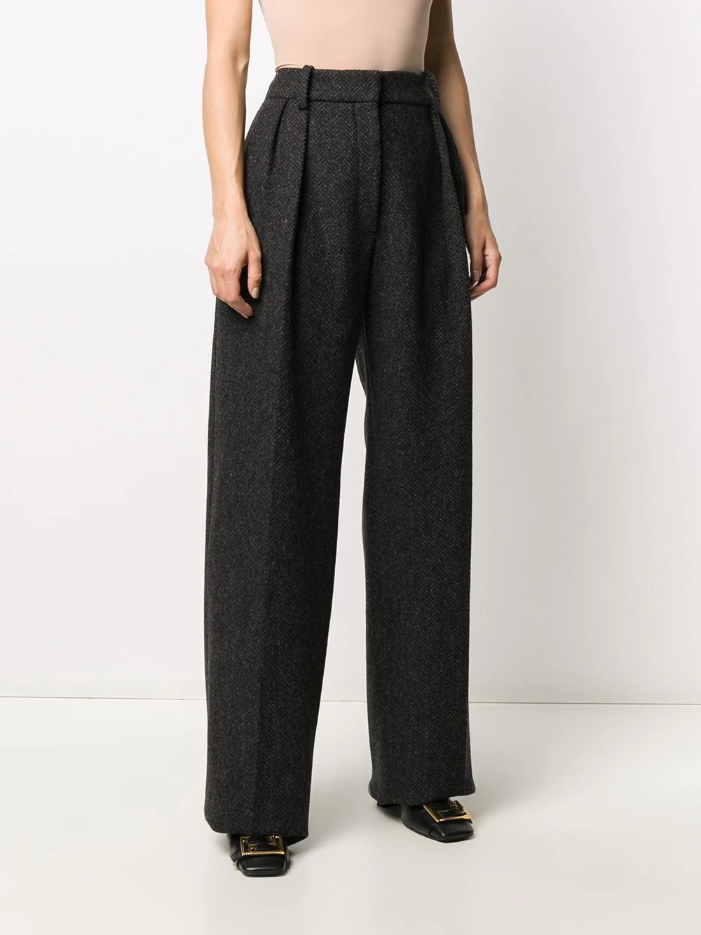 tailored herringbone trousers - 3