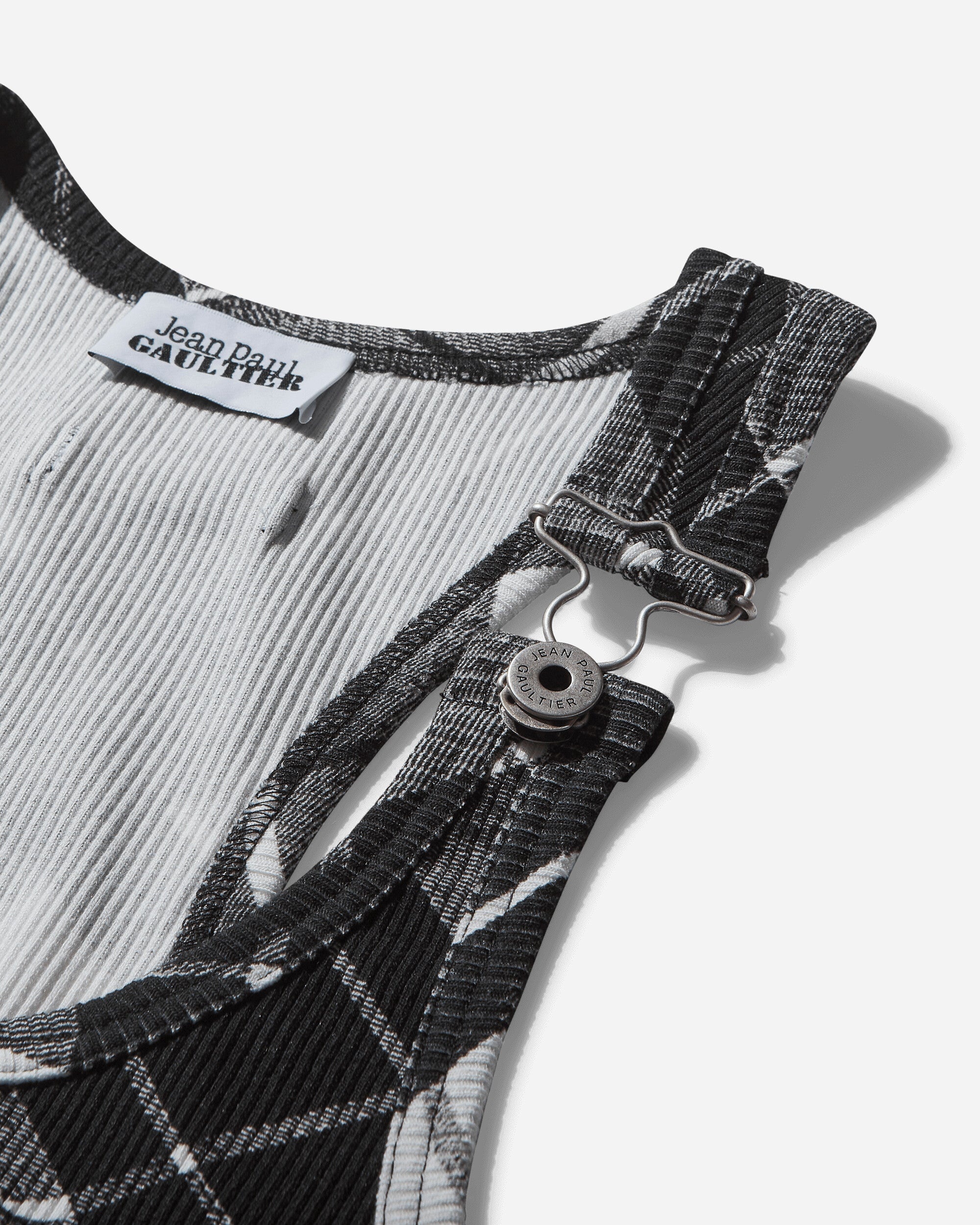 Women's Strapped Tartan Dress Black / Grey / White - 3