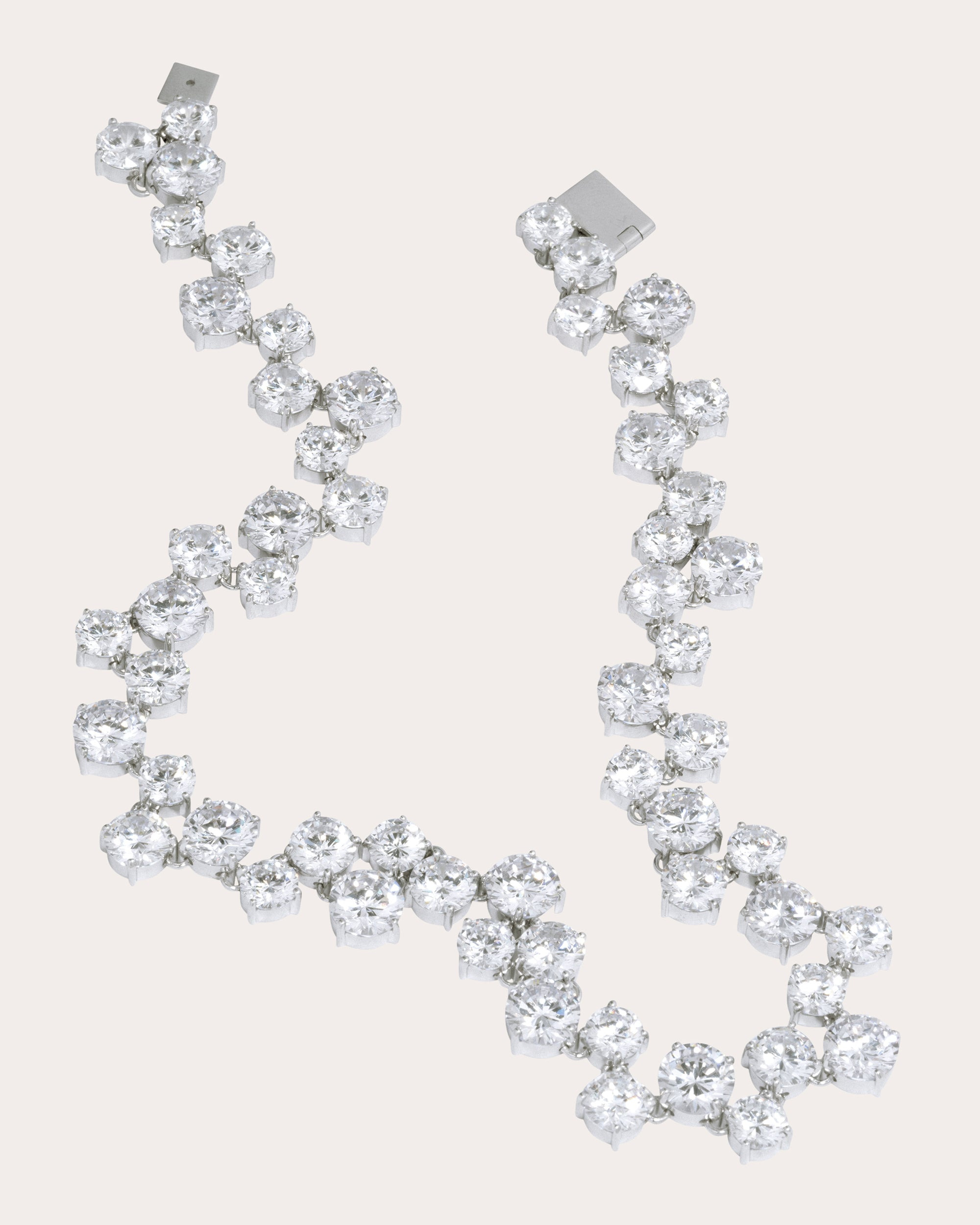 Rhodium-Plated Cubic Zirconia Necklace - 4