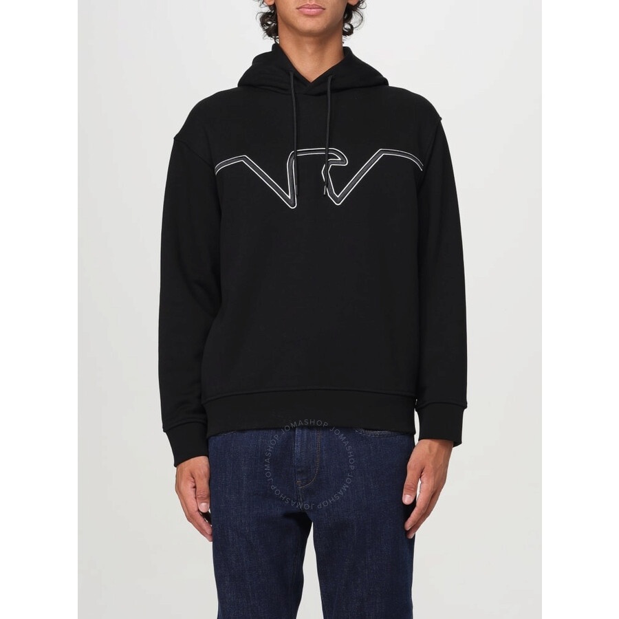 Emporio Armani Black Eagle Logo Jersey Hoodie - 2