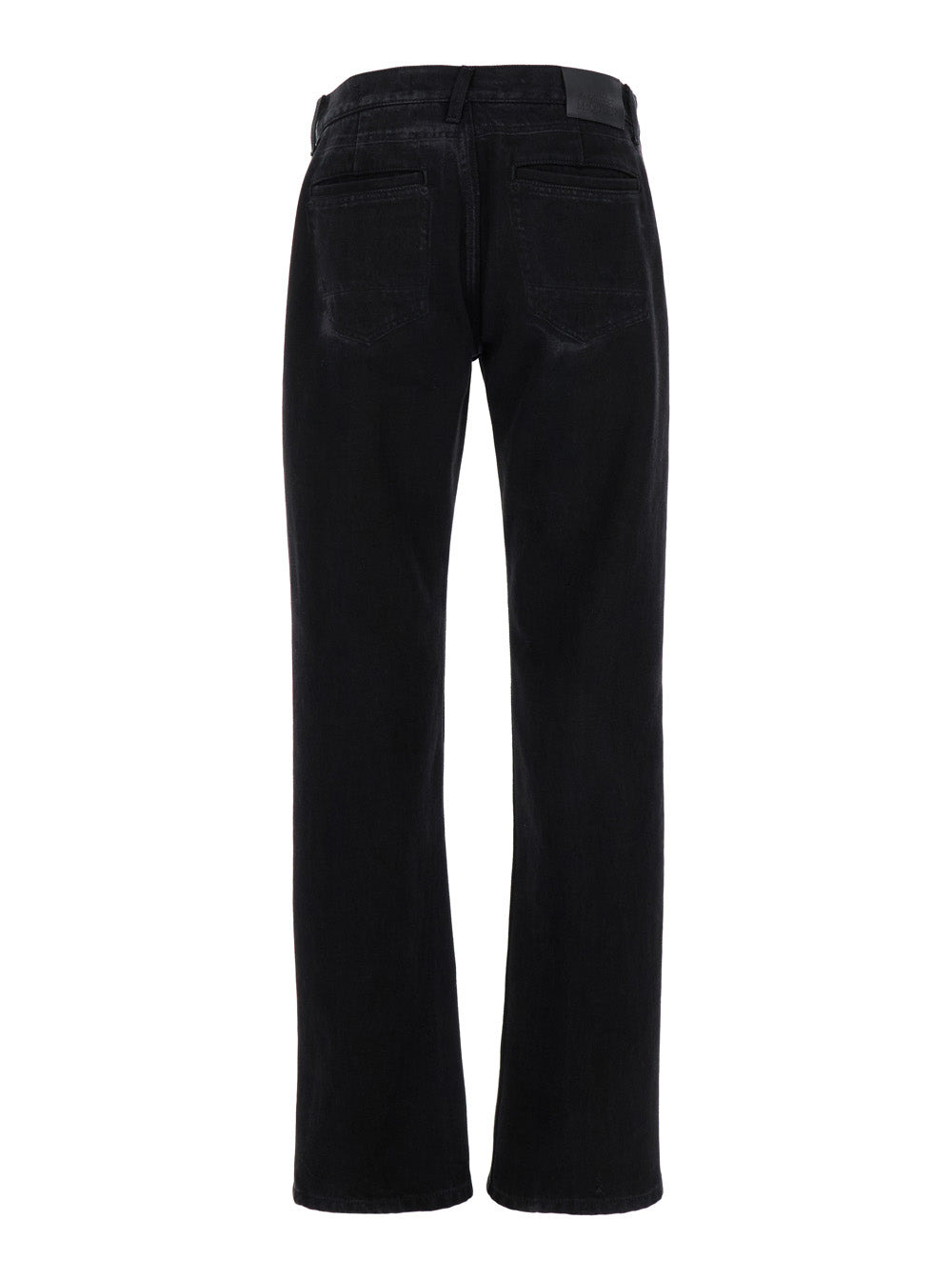 Alexander Mcqueen Men Black Jeans With Logo Patch On The Rear And Worn Out Effect In Denim Man - 2