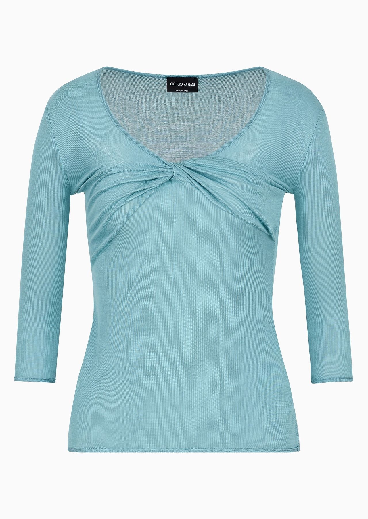 Silk-viscose jersey V-neck jumper - 1