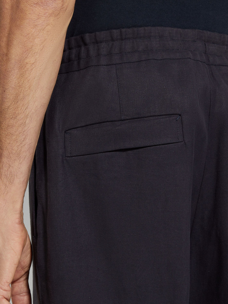 ZEGNA NAVY BLUE OASI LINO BLUE FLOWER PANTS outlook