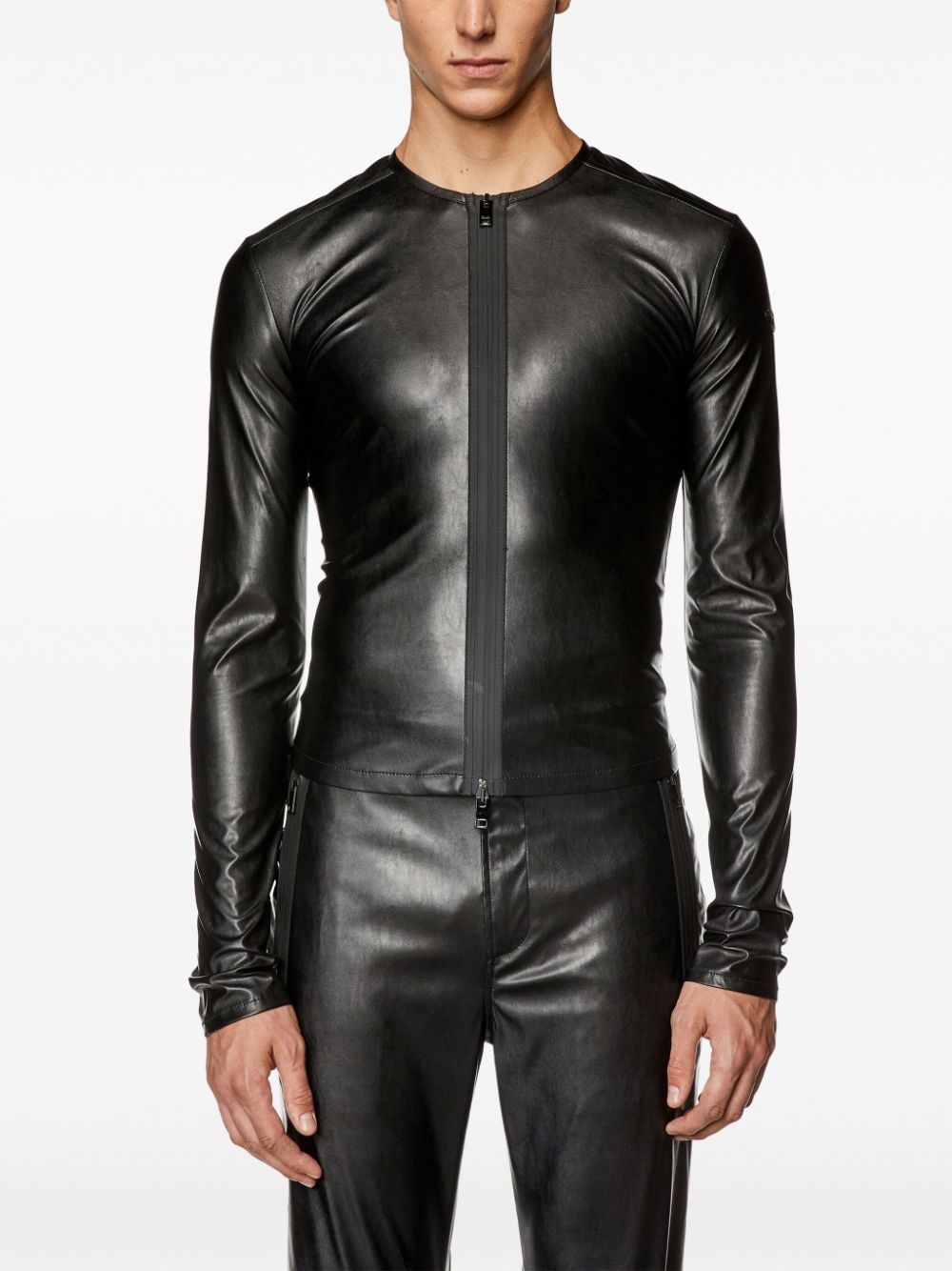 S-Nes faux-leather zip-up top - 4