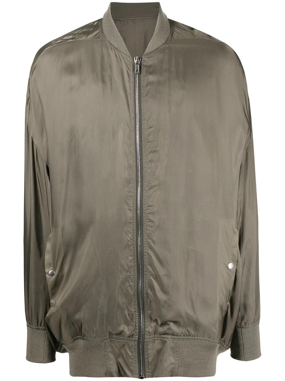 satin-finished zipped bomber jacket - 1