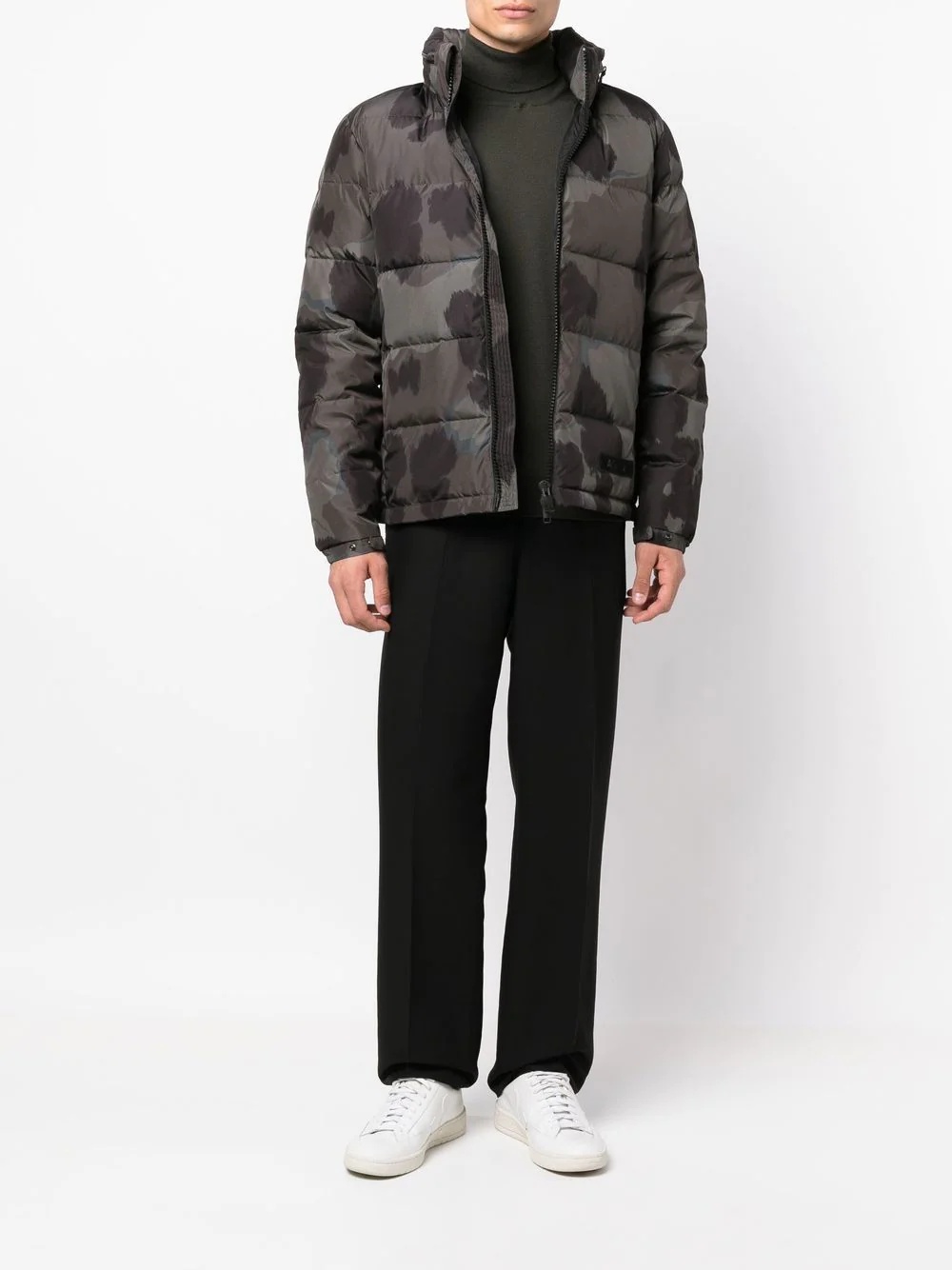 camouflage-print padded jacket - 2