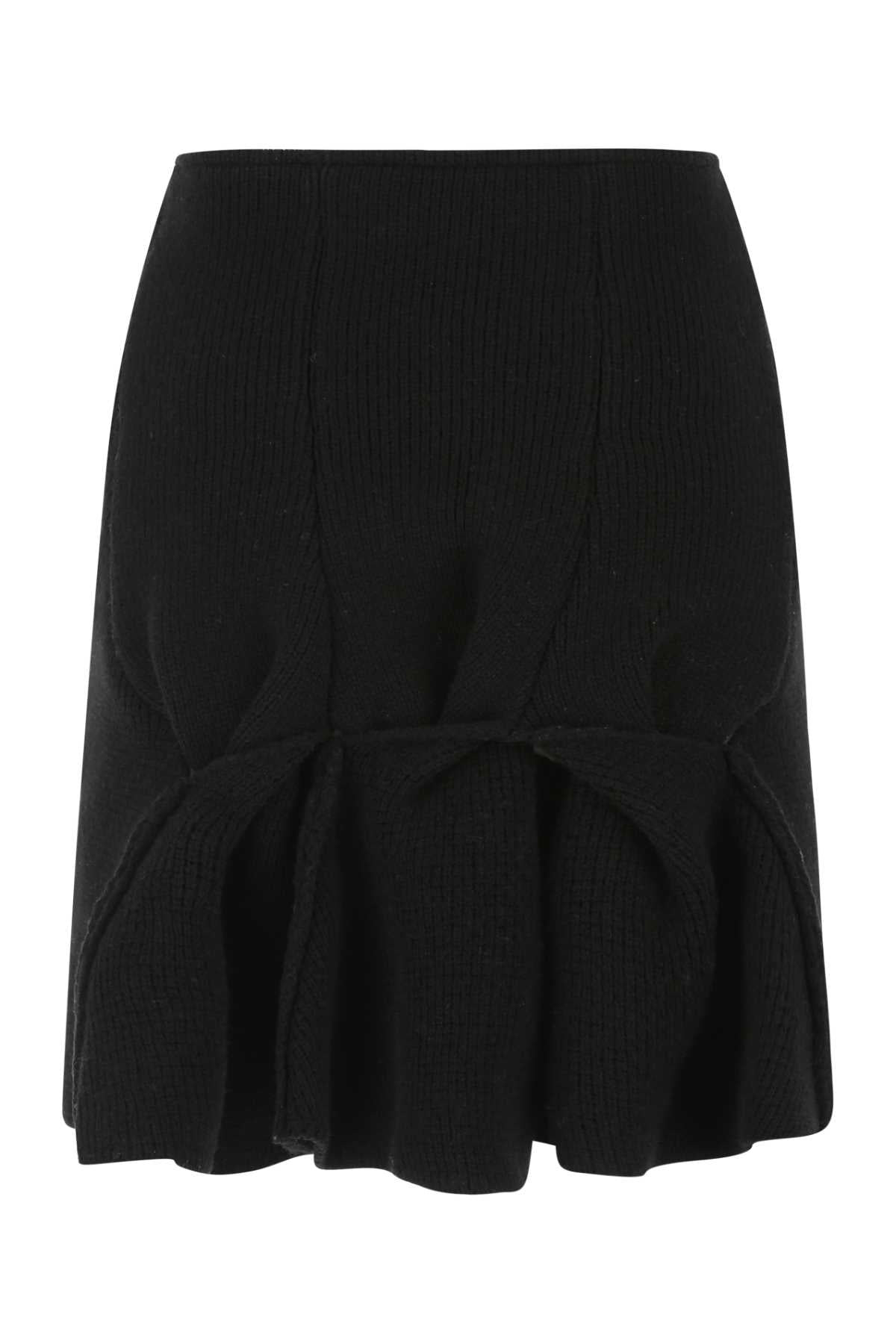 Bottega Veneta Women Black Wool Blend Skirt - 2