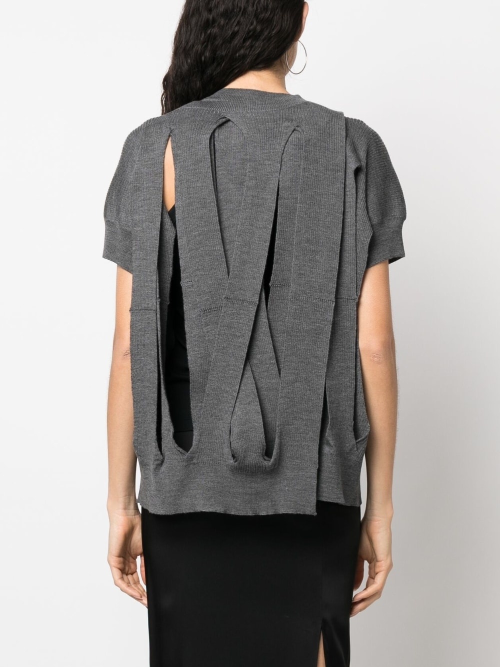 cut-out knitted top - 4
