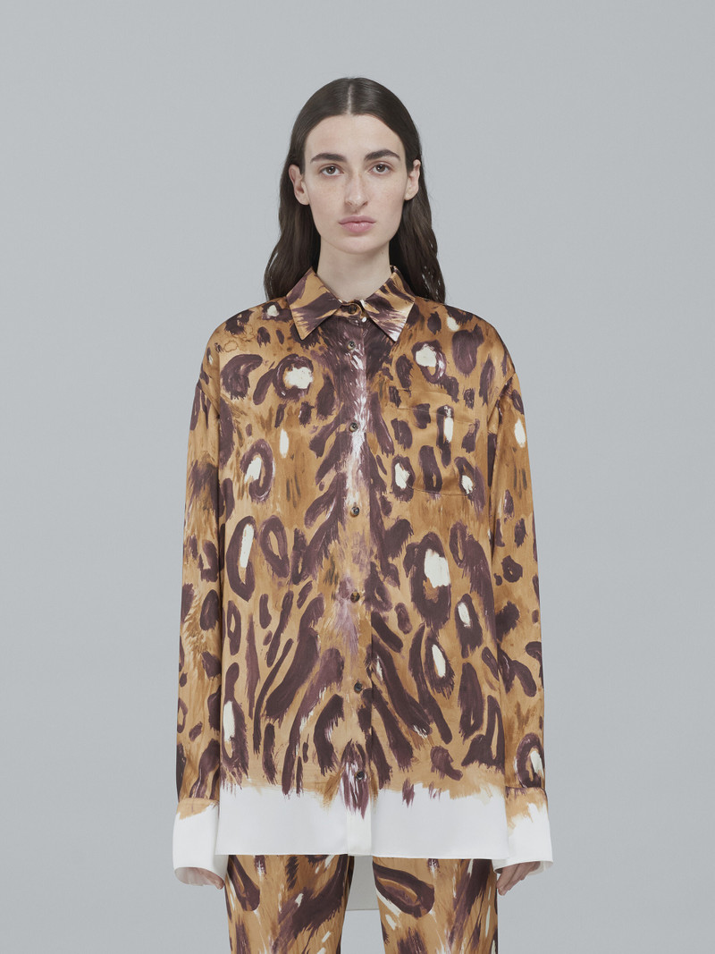 Marni WILD BUNCH PRINT SATIN LONG SHIRT outlook