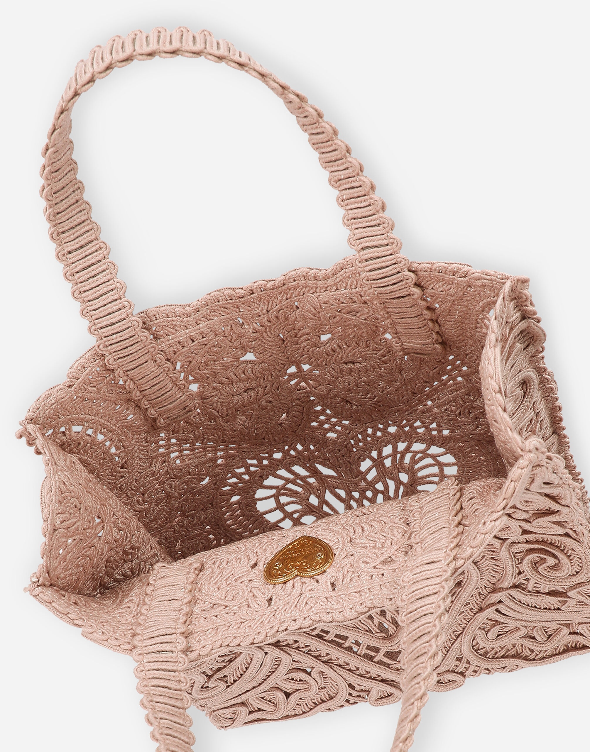 Small cordonetto lace shopper - 4