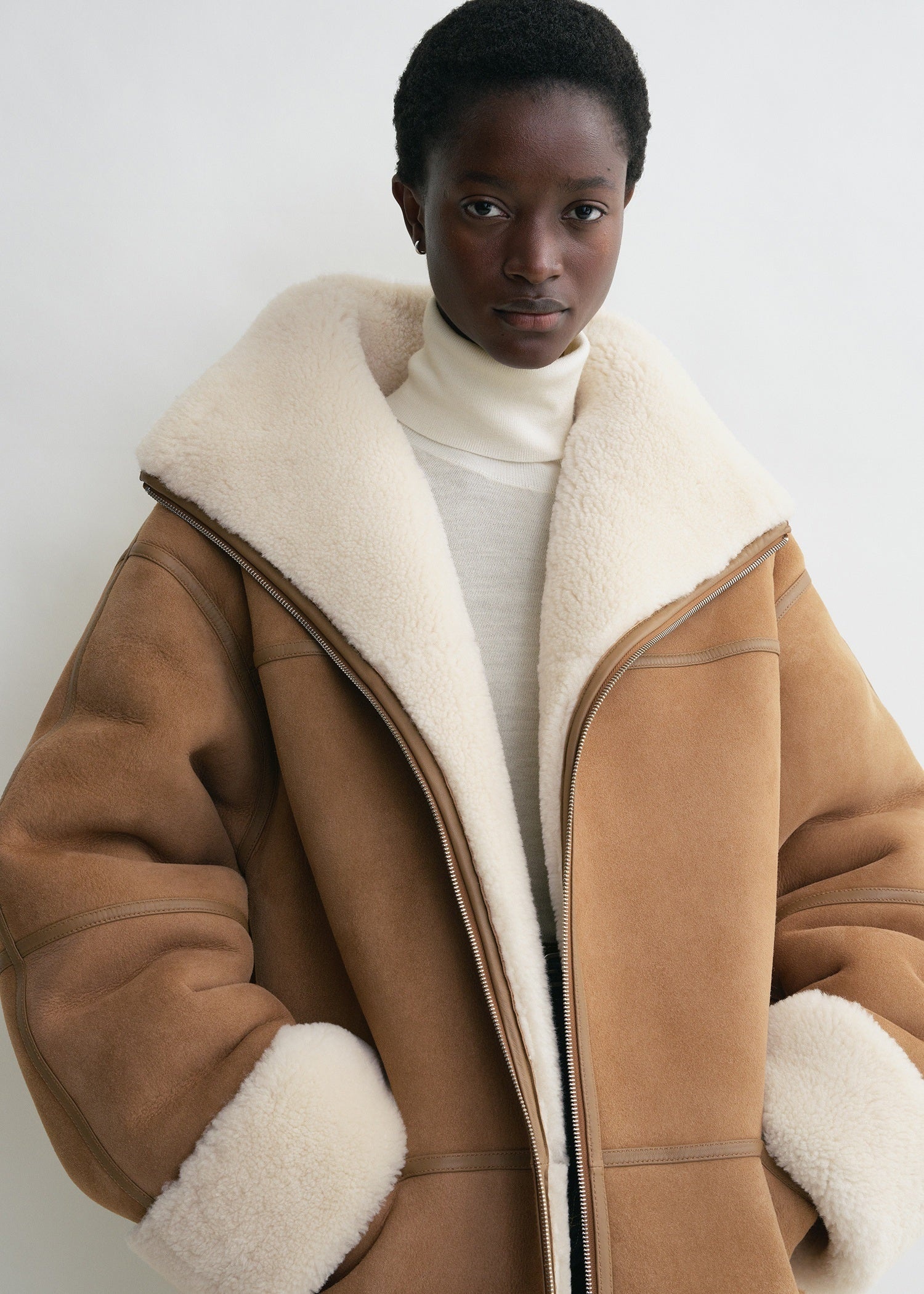 Signature shearling jacket biscuit - 6