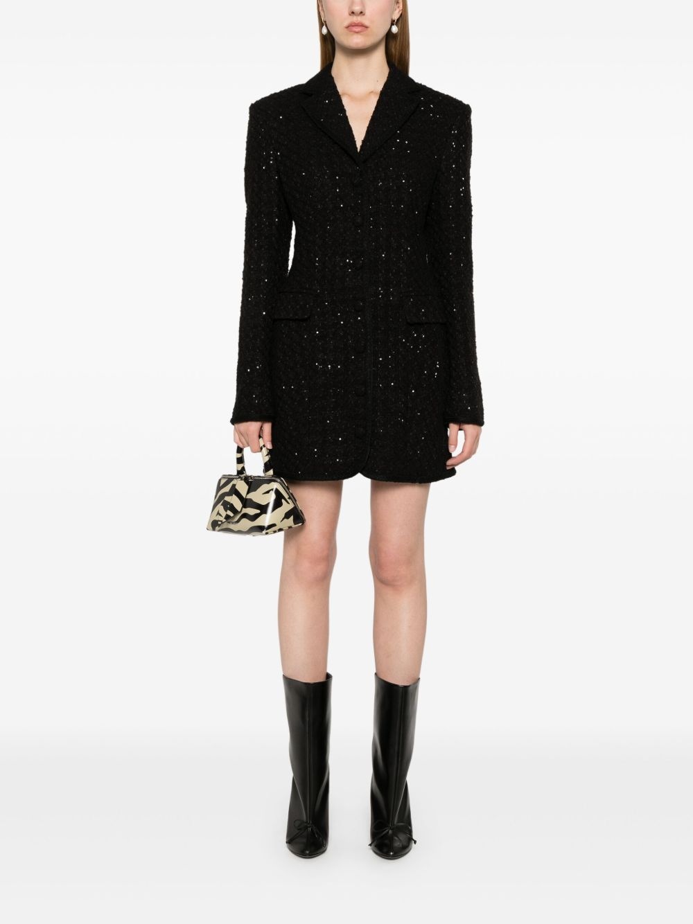 bouclé blazer dress - 2