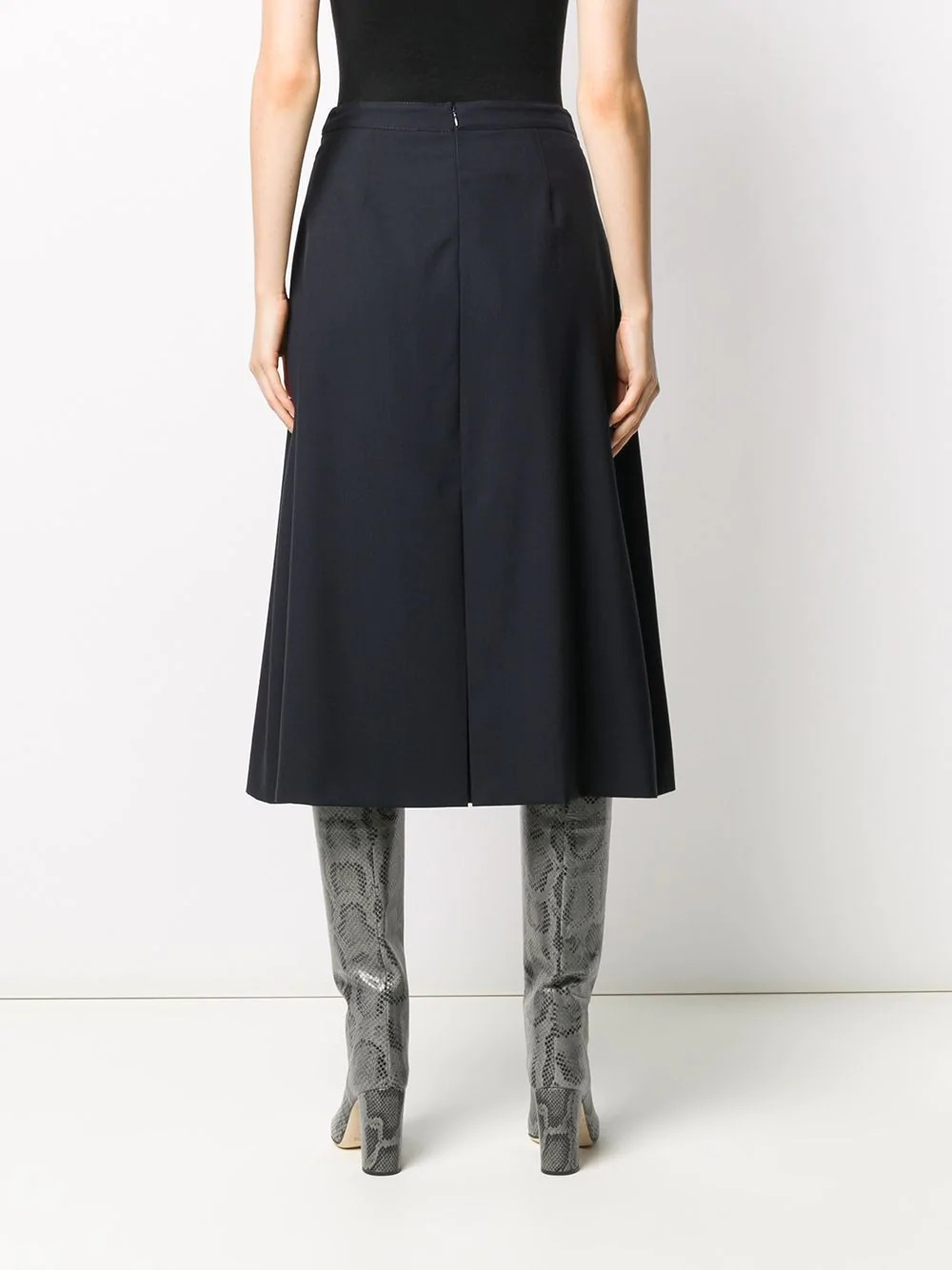 pleated mid-length skirt - 4