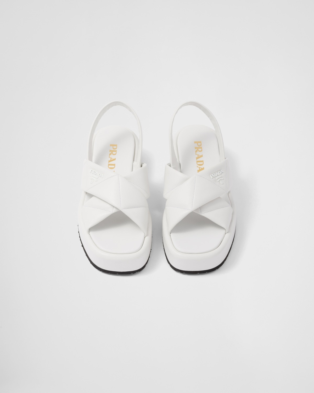 Quilted nappa leather flatform sandals - 4