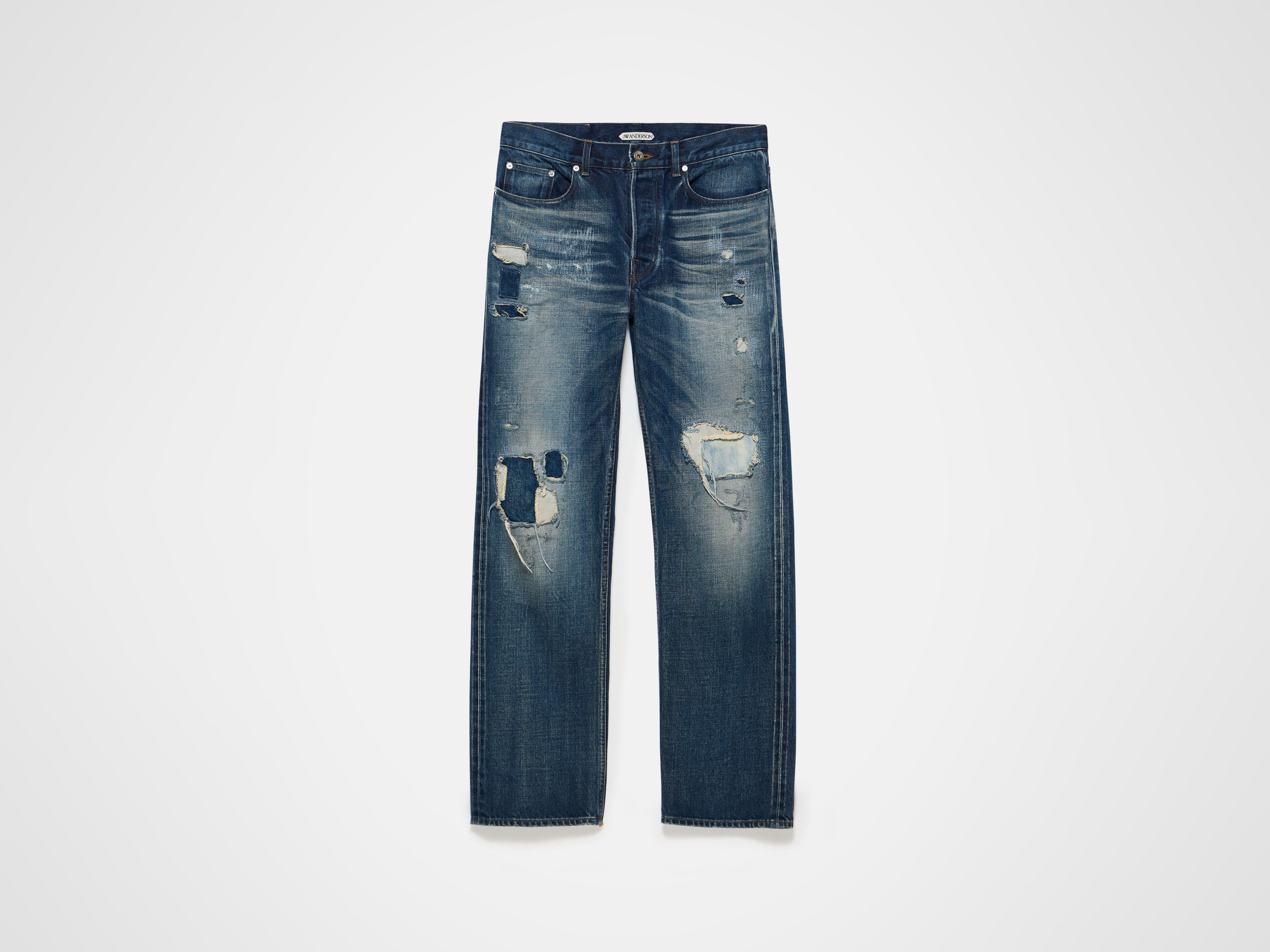 STRAIGHT LEG DENIM JEANS IN DARK-BLUE - 1