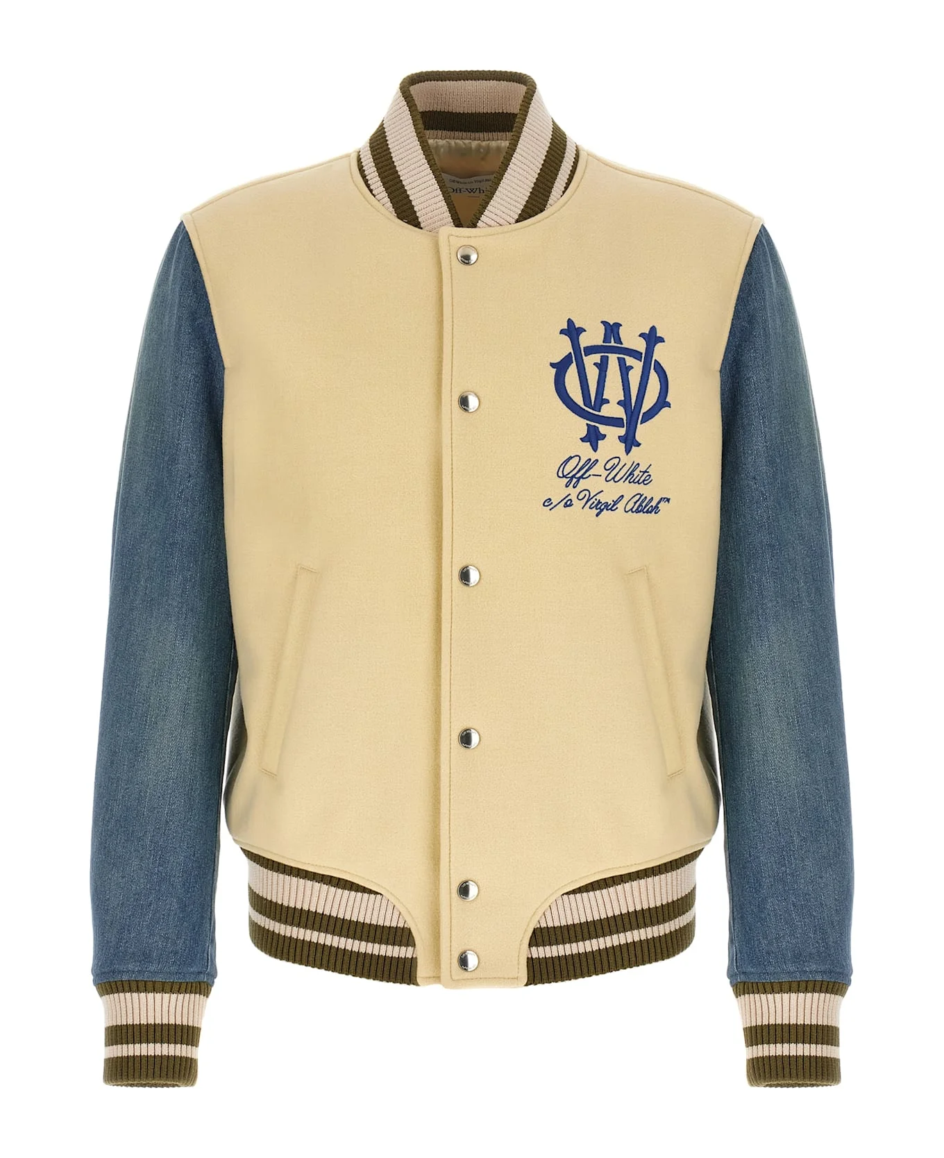 'gothic Wool Denim Varsity' Bomber Jacket - 1