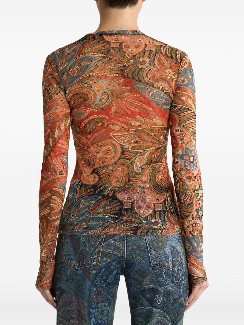 paisley tulle long-sleeve top 3