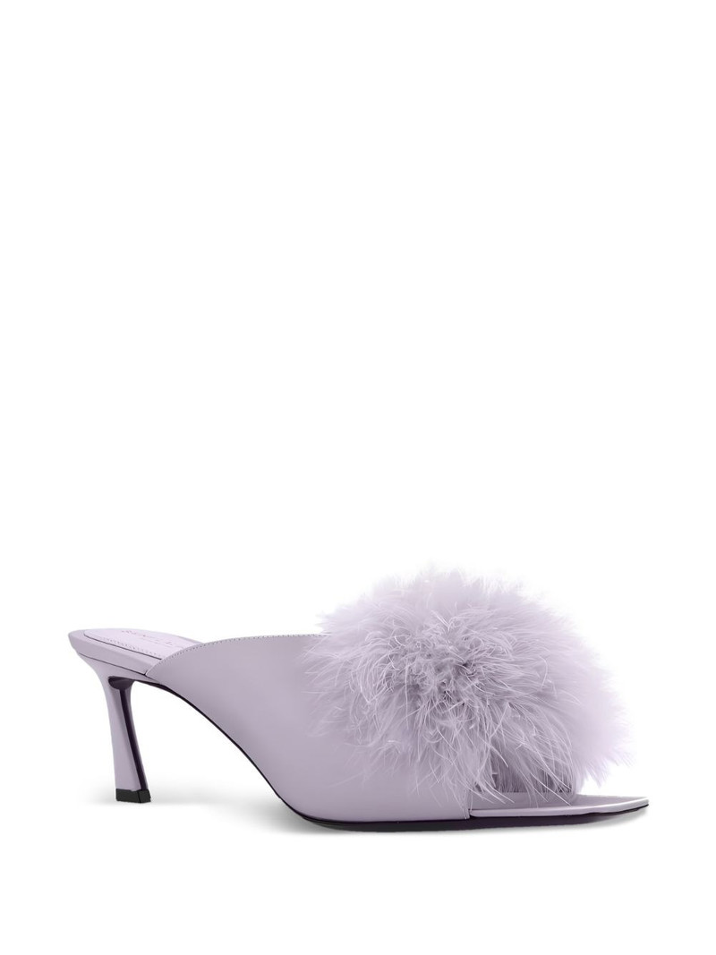 SAINT LAURENT feather detail heeled sandals outlook