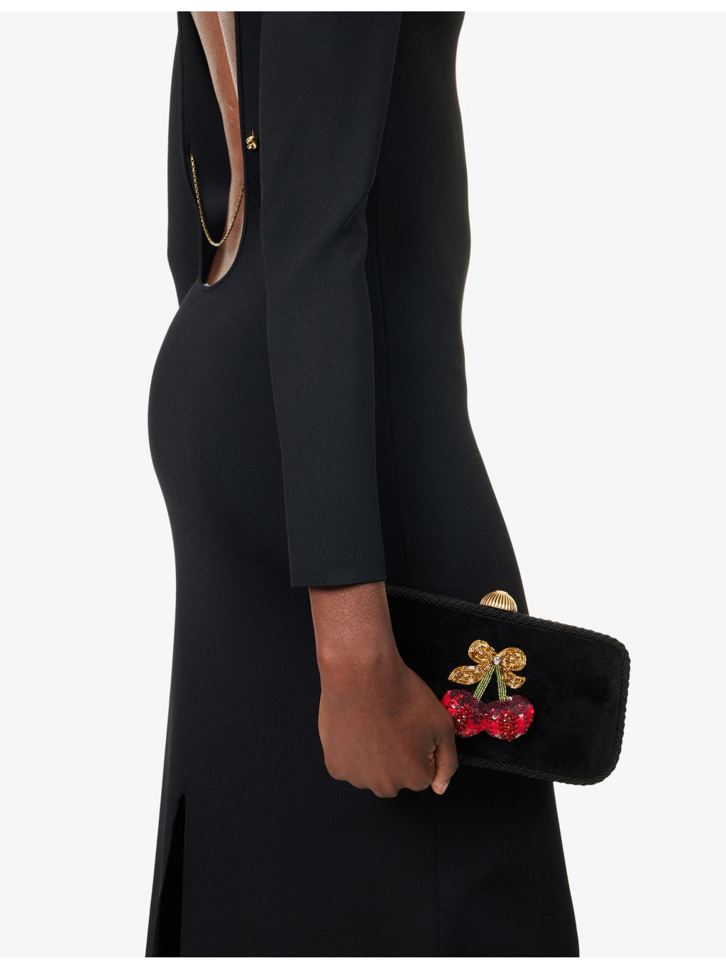 Embellished Carry Secrets Velvet Clutch Bag - 3