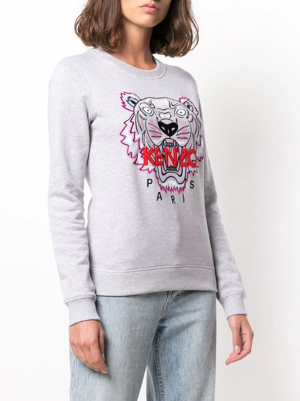 tiger embroidered sweatshirt - 3