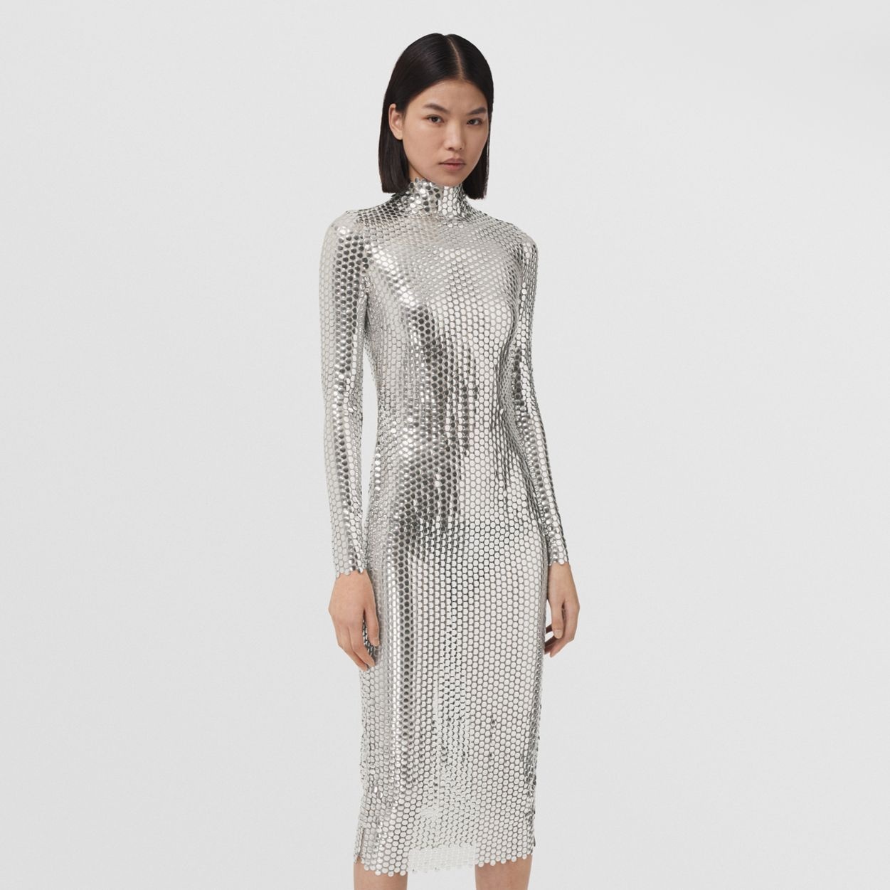 Metallic Paillette-embellished Mesh Dress - 6