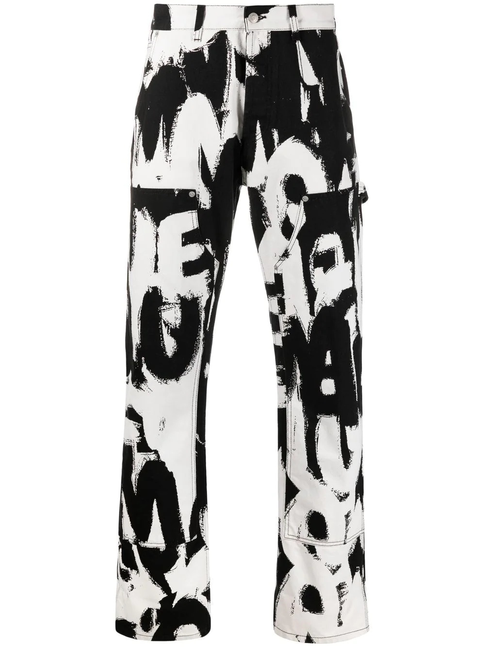 Graffiti-print straight-leg jeans - 1