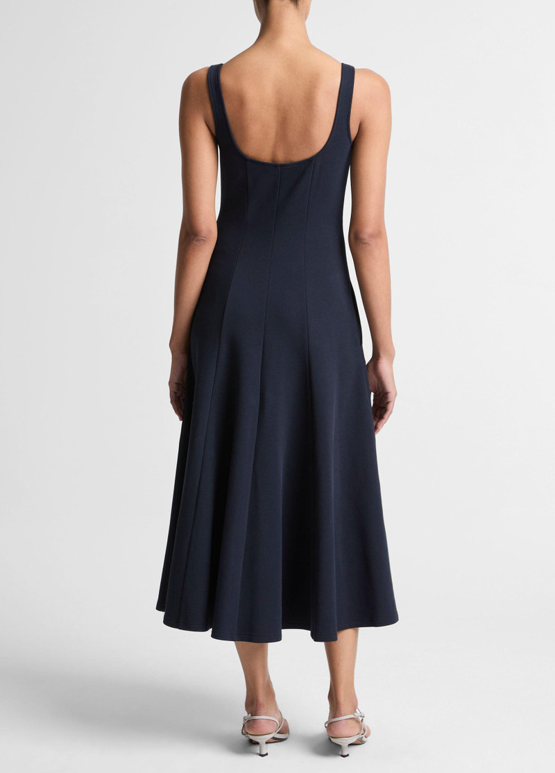 Vince Seamed Cotton-Blend Square-Neck Dress outlook