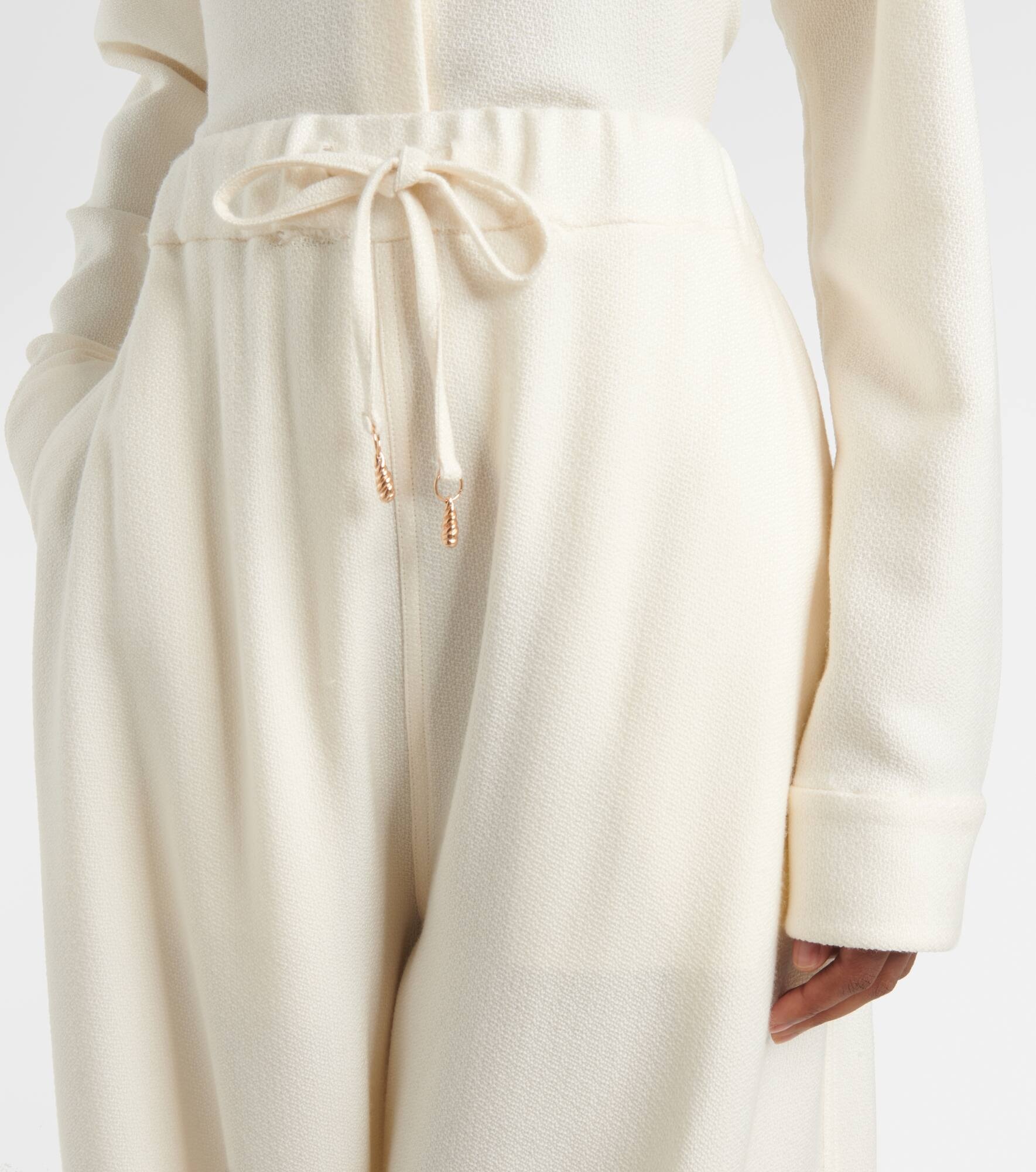 Gelos wool and silk jacquard palazzo pants - 4