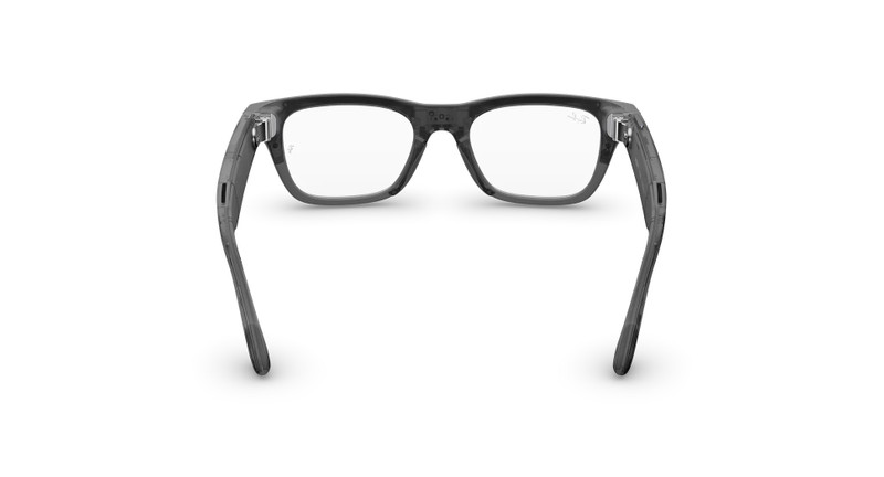 Ray-Ban Meta Blayzer Optics (Gen 2), Large Matte Transparent Ice Grey, Clear Lenses 4