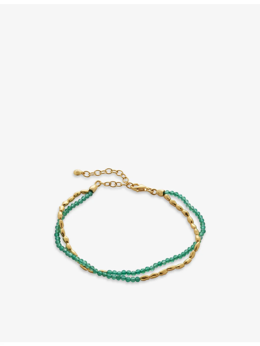 Mini Nugget 18ct yellow gold-plated vermeil sterling-silver and onyx bracelet - 1