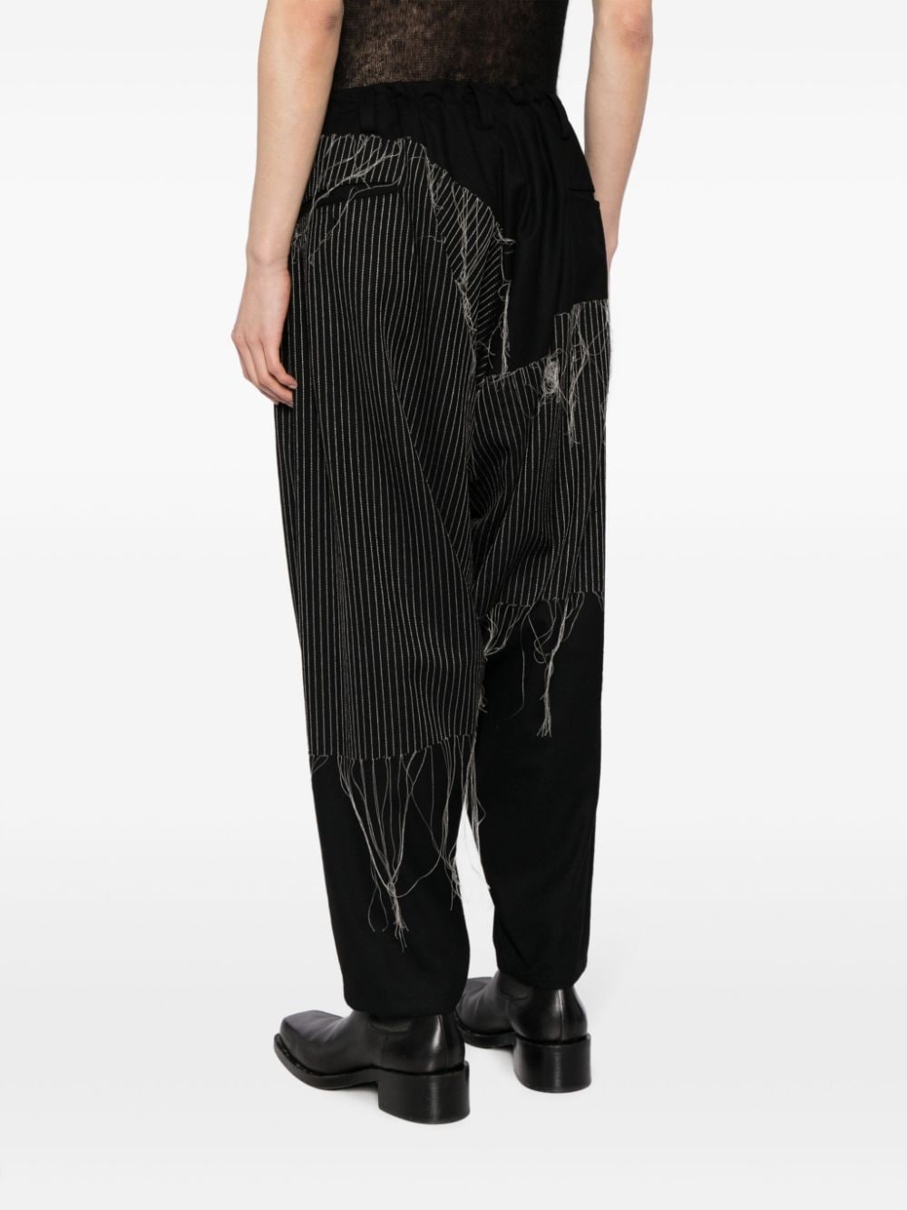 embroidered draped trousers - 4