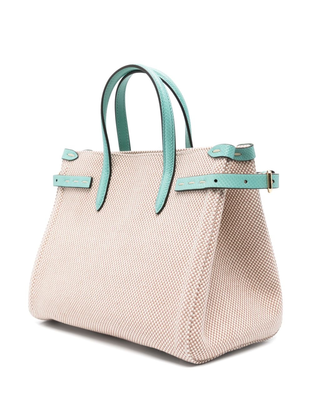 mini-check tote bag - 3