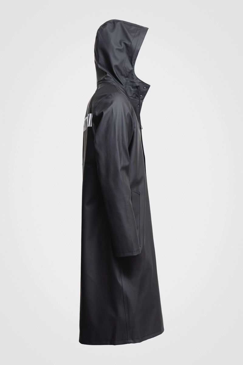 Stockholm Long Print Raincoat Black 5