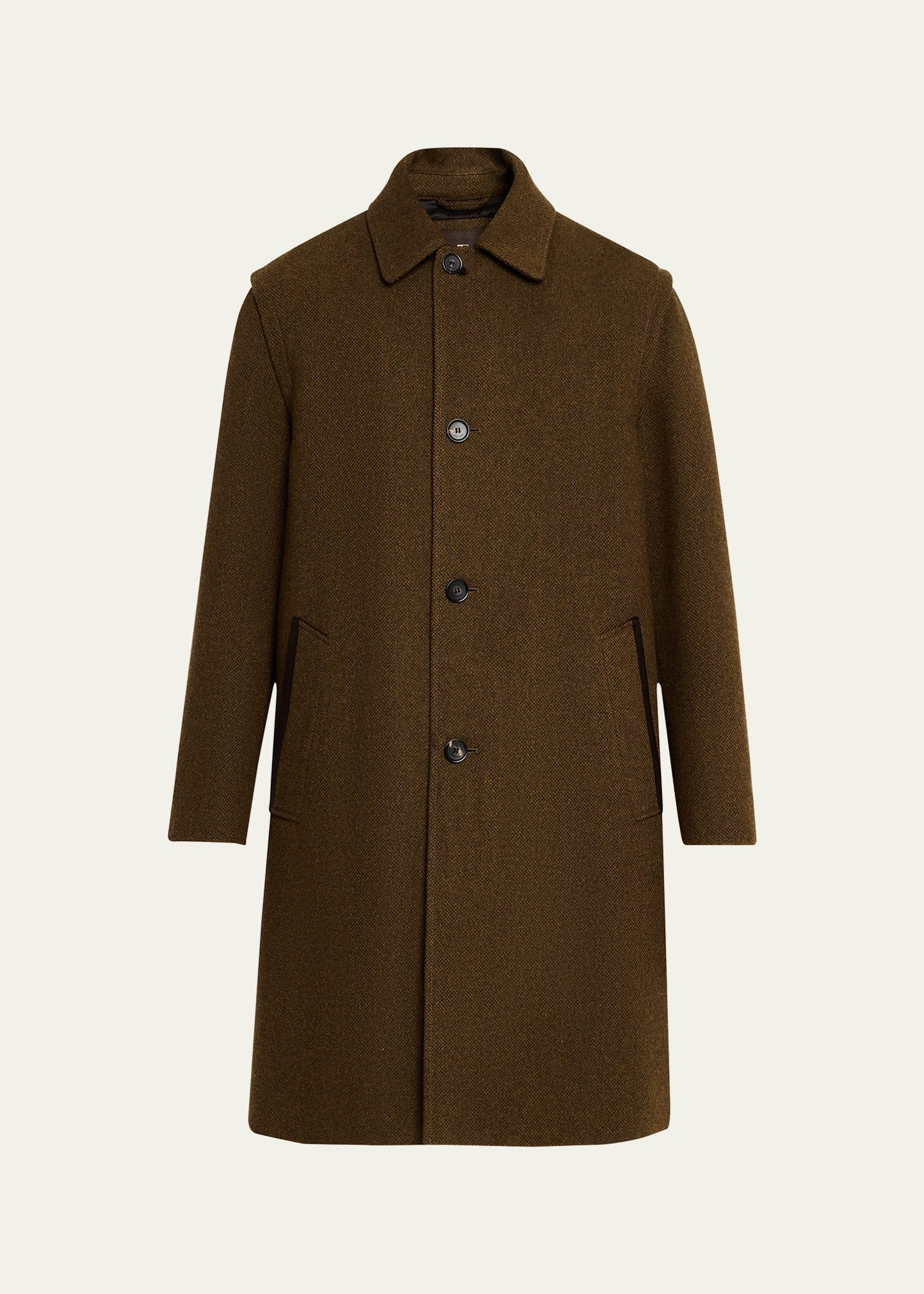 Men's Savile Single-Breasted Overcoat - 1