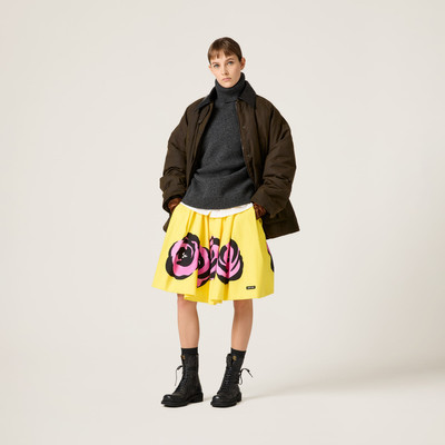 Miu Miu Poplin and jersey skirt outlook