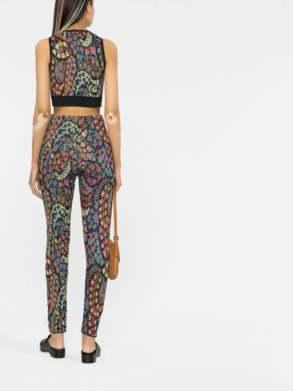 knitted floral two-piece set - 4