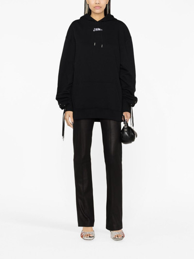 Jean Paul Gaultier logo-print lace-up cotton hoodie outlook