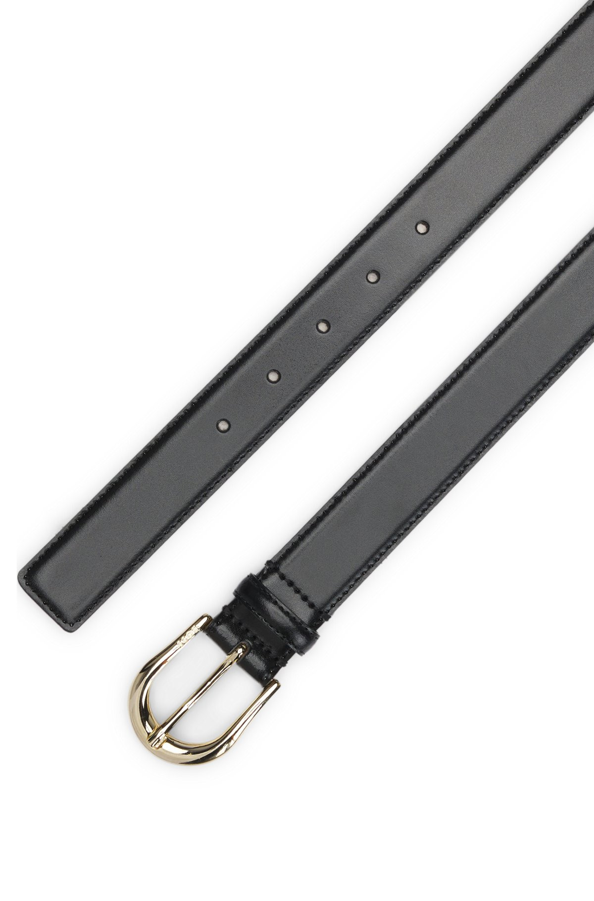 ITALIAN-LEATHER BELT WITH LOGO BUCKLE - 3