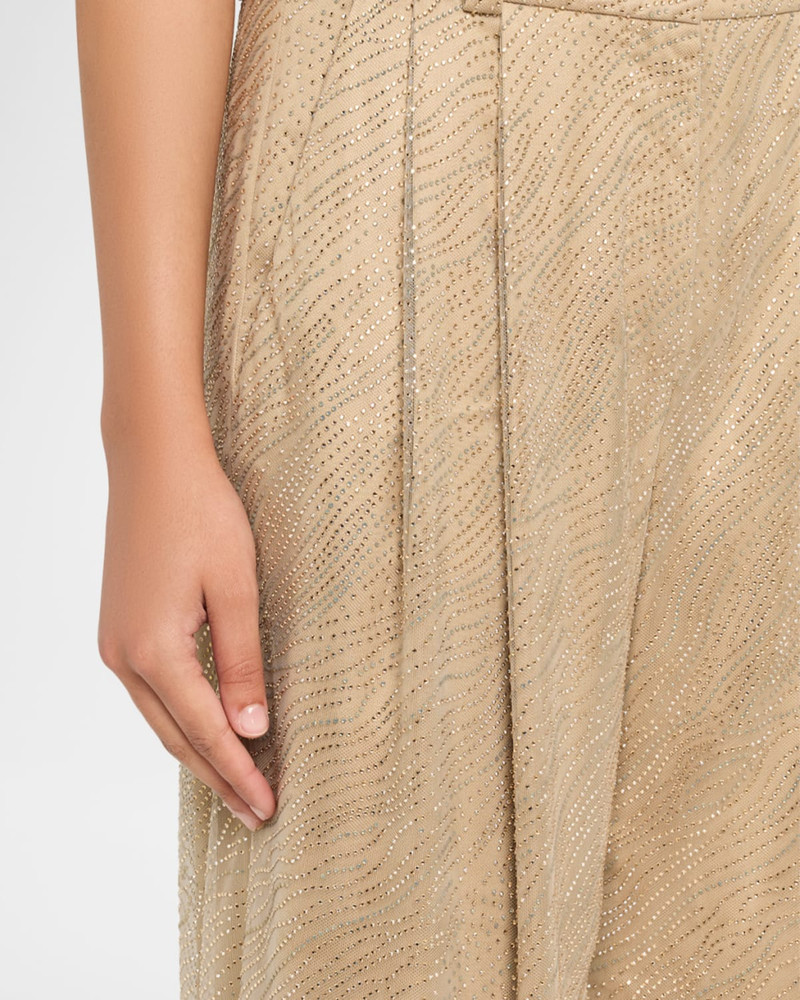 Embellished Pleated Straight-Leg Pants 5