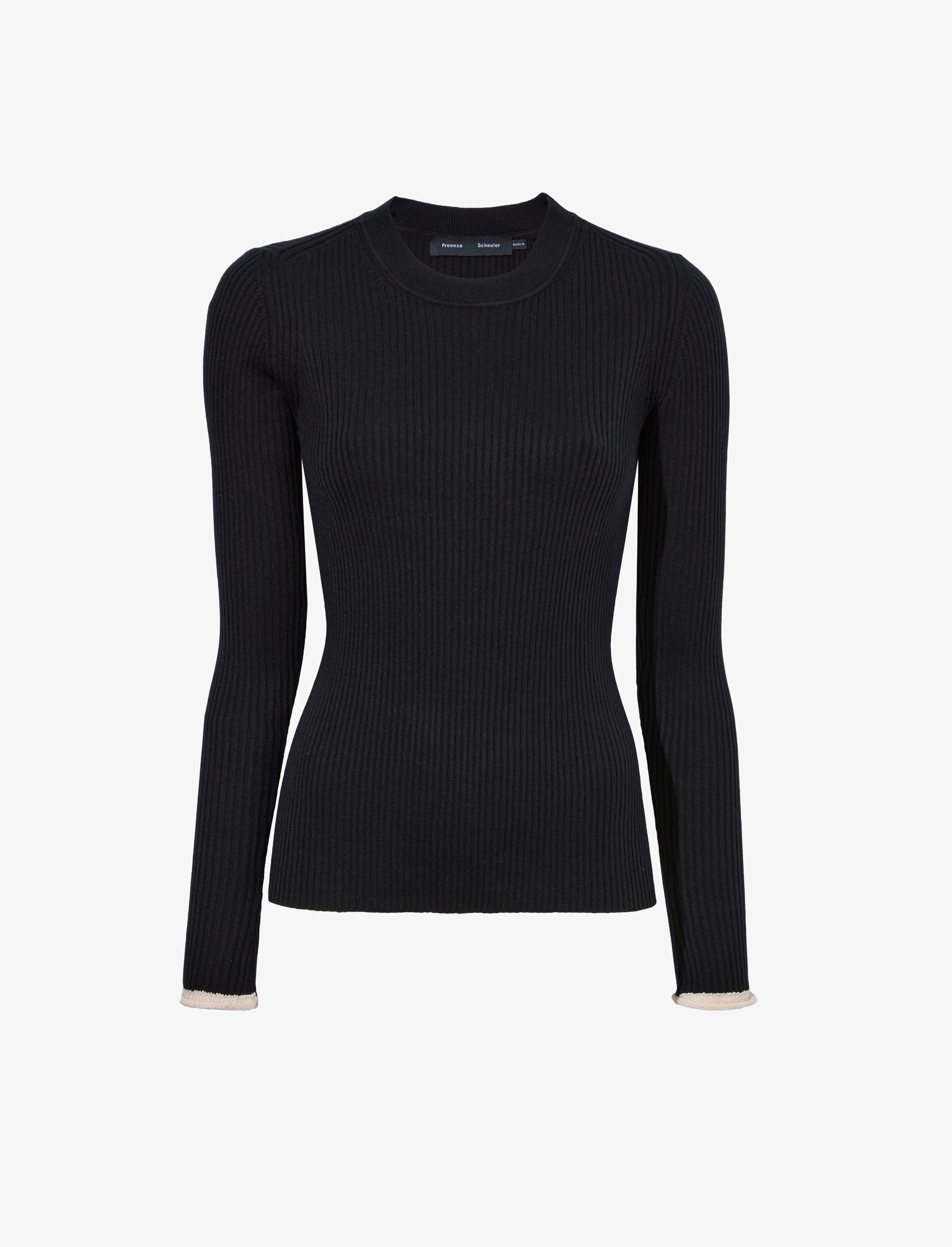 Silk Cashmere Rib Knit Sweater - 1