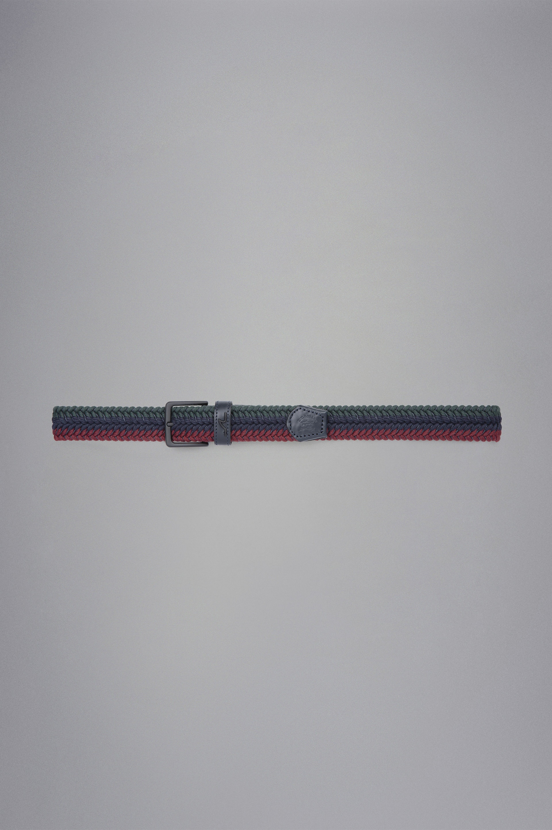 LEATHER TRIMMED WOVEN ELASTIC BELT - 3