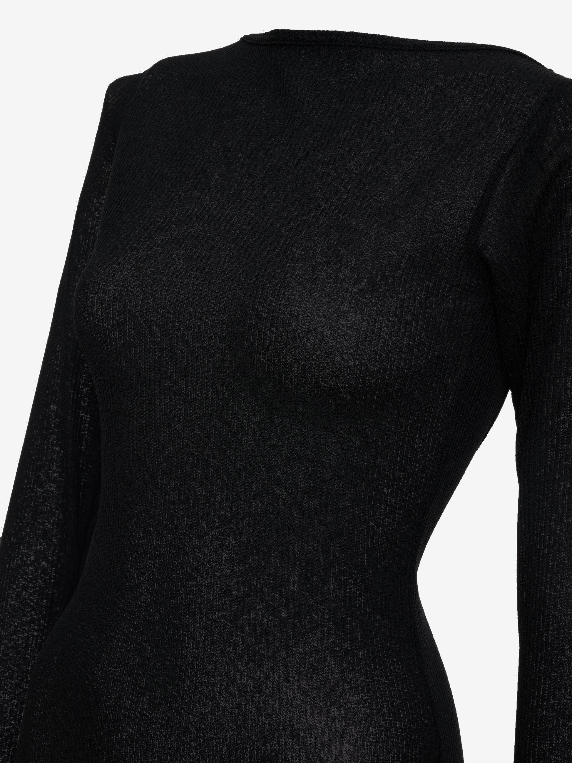 SHEER KNIT JERSEY DRESS - 5