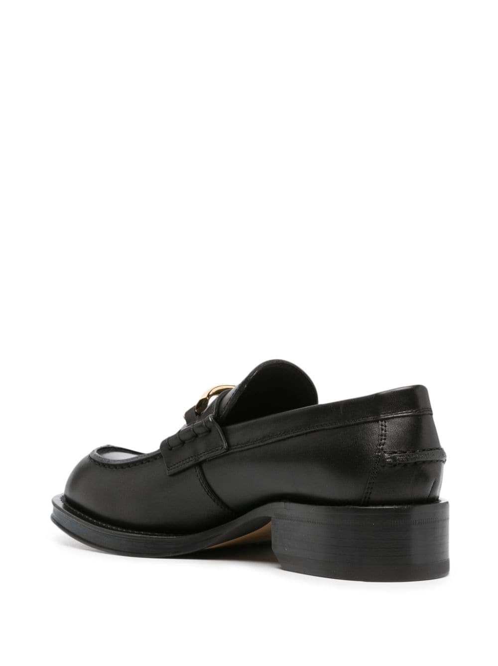 buckled leather loafers - 3